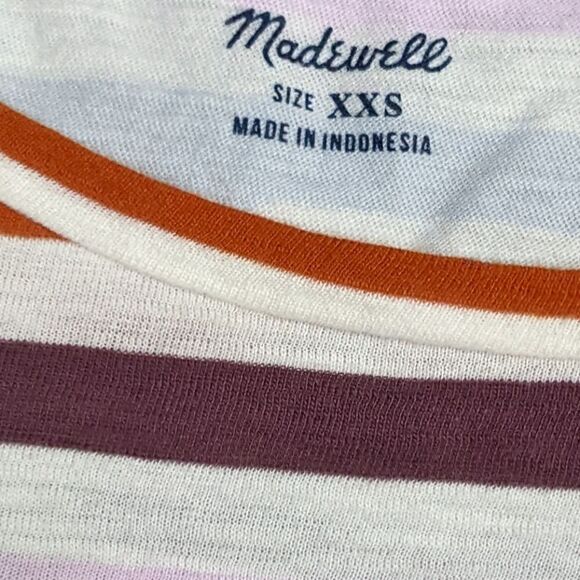 Madewell Whisper Cotton Crewneck Tee in Lennie Stripe XXS - Picture 3 of 3